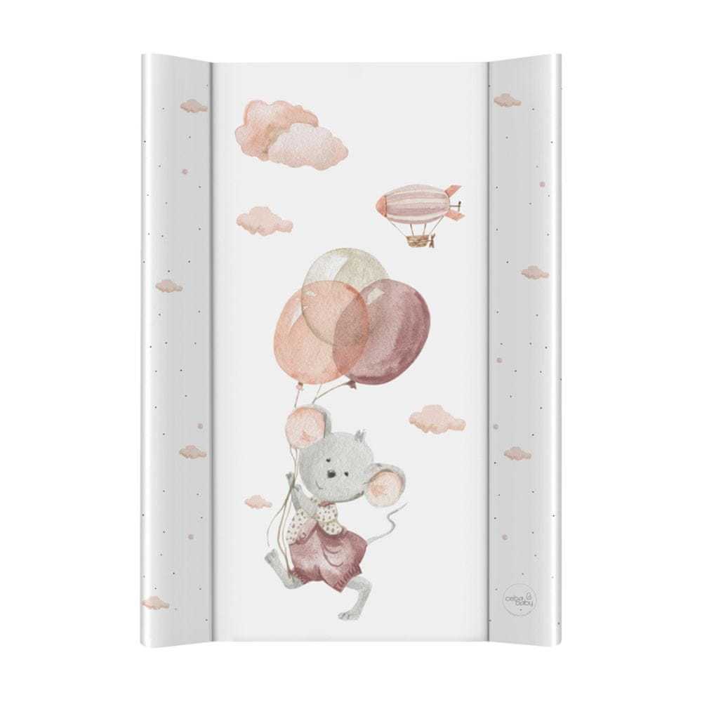 Ceba Baby Podložka přebalovací 2-hranná s pevnou deskou (50x70) Basic biela/ružová